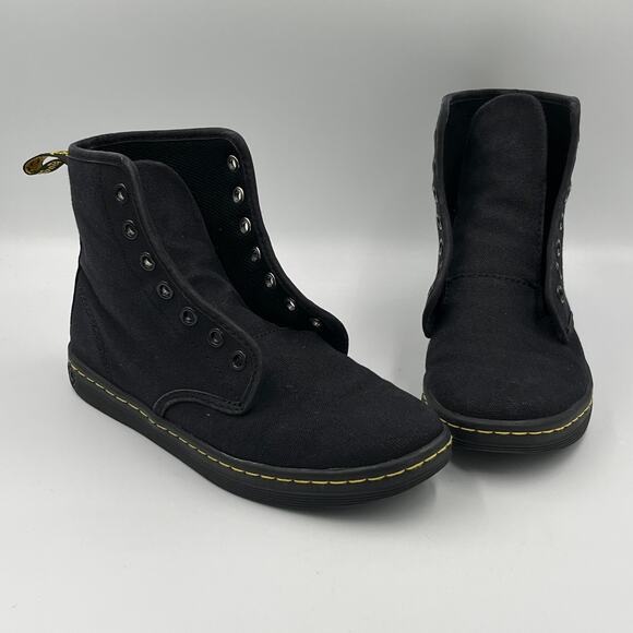 Dr. Martens Women's Alfie Black Canvas Boot Shoe size 6 - Picture 1 of 8